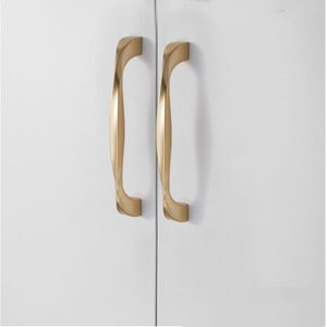 Brushed <b>Copper</b> Gold Cabinet Drawer Wardrobe Door <b>Handles</b> Minimalist Style Zinc Alloy Durable Furniture <b>Handle</b> Knob - Product Image 3