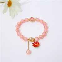 Nouveau Pop Fleur Cristal Petit Aaisy Bracelet Femme Cristal Perlé Mode Fille coeur Simple Et Doux Fleur Bracelet