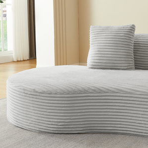 Contemporary Corduroy Modular Eco-Friendly Curved Sectional <b>Sofa</b> Set Memory Foam Upholstery-No Assembly Required Living Room - Product Image 6