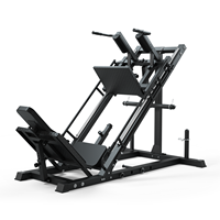 Machine de musculation 2-en-1 Snode Plate Loaded Leg Press Hack Squat avec bras en acier allié pour l'entraînement de la force des jambes, des fessiers, des cuisses et du torse