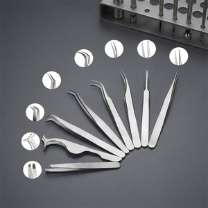 ASAP Eco-friendly Stainless Steel Eyelash Tweezers Set 10mm Smooth Tip Lash Extensions <b>Waxing</b> Tools Eyebrow Care - Product Image 2