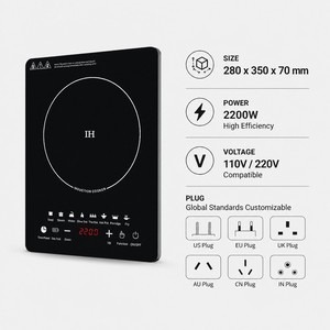Cuisinière à induction commerciale 2200W 110V 220V, plaque chauffante portable pour restaurant, hot pot, café, cuisine, service alimentaire - Product Image 2