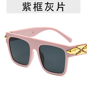 2024 kaya giymek güneş gözlüğü UV400 yeni büyük kare dekoratif çerçeve ile beyaz sarı şampanya PC malzeme aynalı lensler - Product Image 4