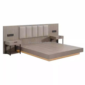 Commercial Hospitality Furniture 3 Star Hotel Bedroom Set Complete Twin <b>King</b> Size <b>Platform</b> <b>Bed</b> Frame With Nightstand & Headboard - Product Image 4