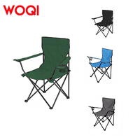 Chaise de jardin pliante WOQI en métal haute densité et tissu Oxford avec accoudoirs - Design moderne pour parc et plage