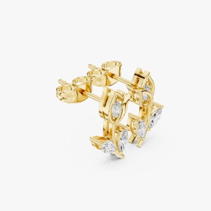 Boucles d'oreilles clous en diamant motif tulipe moderne de qualité supérieure pour femme, design floral minimaliste, bijoux quotidiens en promotion - Product Image 4