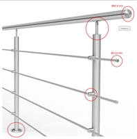 Garnitures modernes de garde-corps d'escalier d'acier inoxydable de conception balustrades accessoires de mains courantes pour l'usage d'hôpital et de balcon