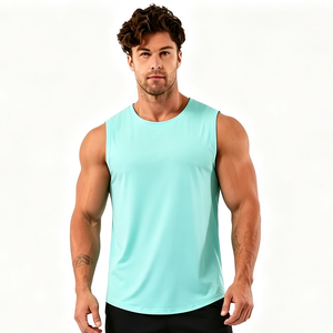 Custom Summer New Style Solid Men's <b>Singlet</b> Sleeveless Sports Tank Top Custom Cotton Spandex <b>Running</b> tank top for Men - Product Image 1
