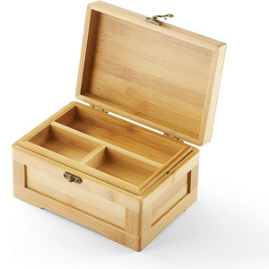 Wooden <b>Jewelry</b> <b>Box</b> Rectangle Solid Wood Storage <b>Box</b> <b>With</b> <b>Lock</b> Simple Style For Gift Packaging - Product Image 4