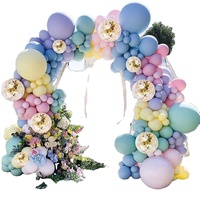 Perlengkapan Dekorasi Balon Pastel Macaron Grosir, Set Garland Balon Lateks untuk Perlengkapan Pesta