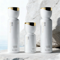 Impression personnalisable. Flacons cosmétiques premium de 30 à 120 ml, anti-fuite, rechargeables, élégants, blancs, pour emballages de soins de la peau.