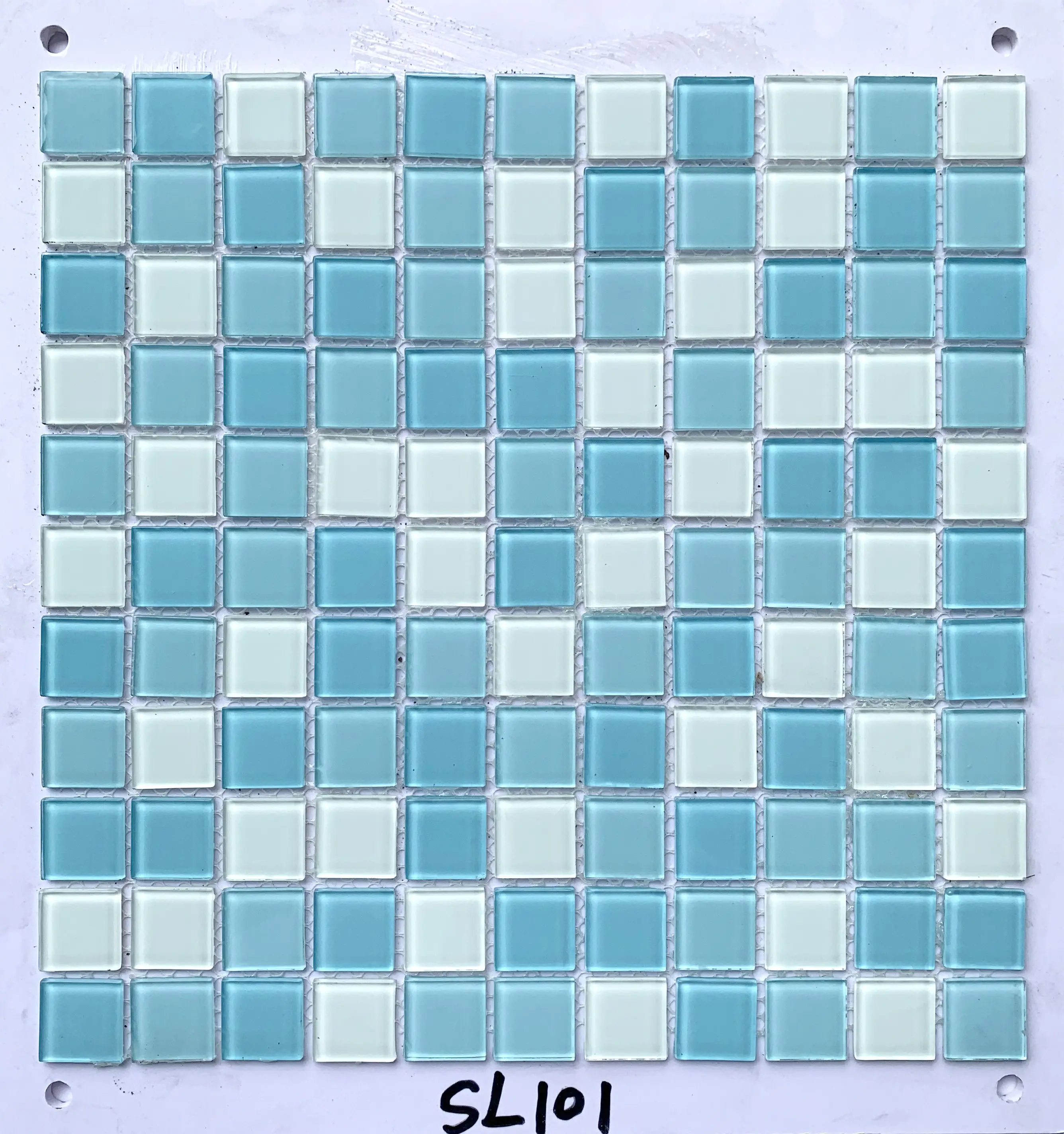 25x25x3.5mm Crystal Glass Mosaic Tiles 300x300mm Mixed Kitchen Floor Swimming Pool Decorations Chinese Polished Stone Mosaics