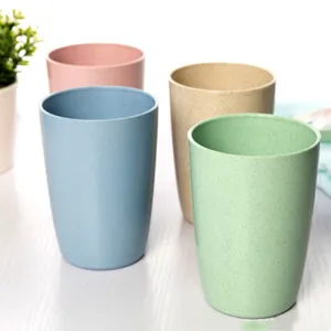 Chất Lượng Tốt Phân Hủy Sinh Học Uống Mugs Lúa Mì Rơm Sinh Thái Thân Thiện Với Vật Liệu Ly Với Biểu Tượng Tùy Chỉnh