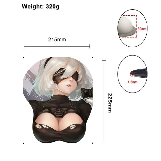 Mixed Anime Game Adult Beauty Girl Anime 3D Rubber Mouse Pads Wrist Rest Soft Silicon Custom Design Photo Sexy Girl Mouse Pad