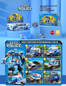 <span class=keywords><strong>Mini</strong></span> juego de bloques de construcción coche de policía de Ciudad 6 en 1robot juguetes para niño - Product Image 2