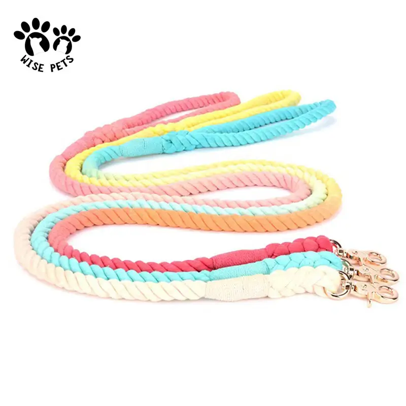 Хлопковая веревка для домашних животных, регулируемый поводок для дрессировки собак