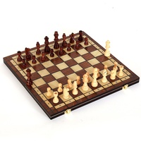 Jeu d'échecs magnétique d'intérieur portable antique fait à la main en bois de haute qualité Puzzle écologique Taille du tournoi Jouet éducatif