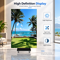 Afficheur numérique LCD intérieur haute luminosité avec couleurs vives et support sur roulettes pour la publicité en magasin