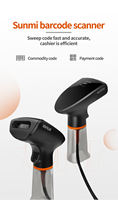 Scanner portable SUNMI, scanner de codes-barres 2D QR, système POS, scanner de codes-barres précis pour la vente au détail