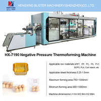 Machine de thermoformage à pression négative entièrement automatique HENGXING pour boîtes carrées en plastique PS/PP/PE/PET/PVC, conteneur doré