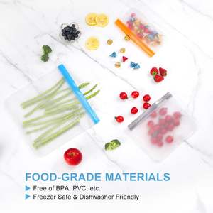 Huamaohengchun Paquete de 6 Bolsas Reutilizables de 1 Galón de PE, Estilo Clásico, a Prueba de Fugas, Aptas para Lavavajillas, Libres de BPA, en Rollo, para Almacenamiento de Alimentos - Product Image 2