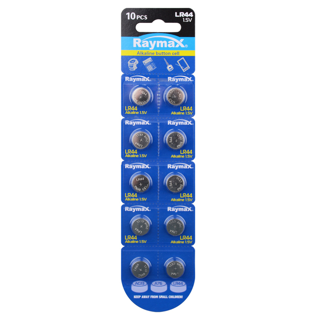 Raymax Button Cell Batteries AG13 LR44 Alkaline Button A76 Battery Coin Celss AG Battery