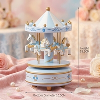 Décoration de fête de naissance - Boîte à musique rotative en bois en forme de cheval pour cadeau d'enfant, faveurs de fête d'anniversaire, souvenirs pour baby shower
