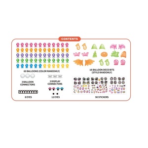 Ensemble de fabricant de ballons magiques, 60 ballons, <span class=keywords><strong>90</strong></span> autocollants, 18 mèches déco et autres accessoires, cadeau pour enfants, fête, jeu amusant - Product Image 2