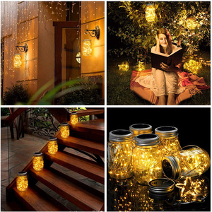 <span class=keywords><strong>Lampe</strong></span> solaire Dailu White Mason Jar avec couvercle, <span class=keywords><strong>lampe</strong></span> à suspendre extérieure, <span class=keywords><strong>lampe</strong></span> féerique <span class=keywords><strong>LED</strong></span>, voir les <span class=keywords><strong>avis</strong></span> certifiés - Product Image 3