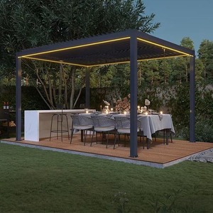High Quality Garden Pergolas and <strong>Gazebos</strong> Outdoor Backyard Electric Louvered Pergola Roof System Waterproof for <strong>Sale</strong> - Product Image 4