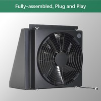 Ventilateur de ventilation actif pour espaces modulaires de conteneurs, sans câblage, alimenté par énergie solaire, ventilateur d'évacuation mural pour bureaux portables/sites éloignés
