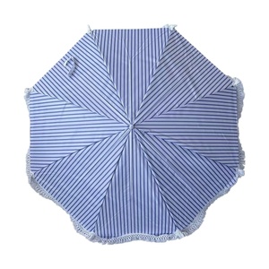 Parasol de plage rayé anti-UV avec pampilles, fixation pour chaise, vente directe usine - Product Image 4