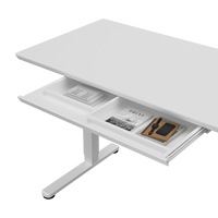 AJUNION Bureau debout 120X60 cm Surface en verre Bureau ergonomique à hauteur réglable intelligent pour le travail avec tiroir de rangement