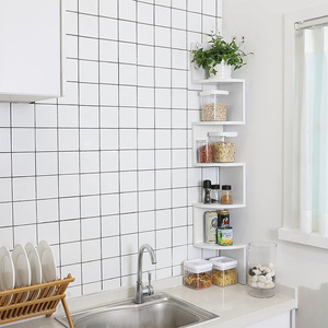 Cnlf Thiết Kế Hiện Đại 5 Hai Lớp MDF Gỗ Gỗ Góc Tường Kệ Tiết Kiệm Không Gian Đồ Nội Thất Nhà Cho Phòng Khách Nhà Máy Cuốn Sách Trang Trí - Product Image 6