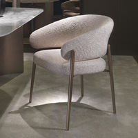 Chaise de salle à manger en velours d'agneau simple et moderne italienne avec dossier design, chaise de loisirs pour restaurant décontracté