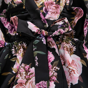 Vestido de Verano para Bebé Niña, Manga Corta, Color Negro con Flores, Vestido Informal para Bebé Niña - Product Image 5