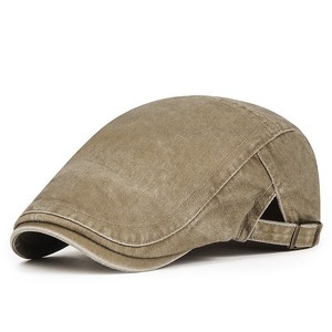 Washed Denim Flat Cap Unisex Solid Color Breathable Sunshade Four Seasons Ivy Hat - Product Image 3