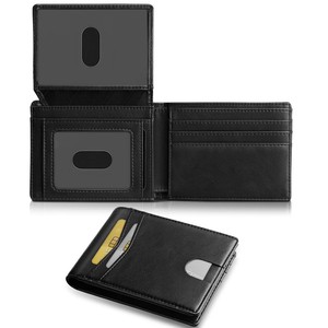 Ultra Thin Multi Card Slot Tri Fold Carbon Fiber <b>Wallet</b> <b>Rfid</b> Blocking <b>Men's</b> Everyday Use Black - Product Image 1