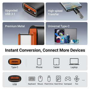 <strong>USB</strong> 3.0 to <strong>C</strong> <strong>Type</strong> <strong>Adapter</strong> Brand New OTG Converter for Xiaomi for Samsung Laptop Male USBC to Female <strong>USB</strong> a Tipo DC Output - Product Image 3