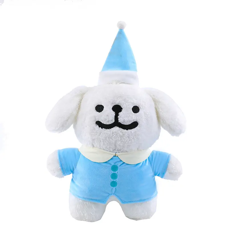 Atacado novo boneco de pelúcia de cachorro de desenho animado macio com pano fofo kawaii adorável suéter de pelúcia filhotes de pelúcia brinquedos para presentes