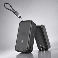 Batterie externe avec câble de charge intégré 5000mAh 10000mAh Chargeur portable magnétique pour les voyages et les affaires