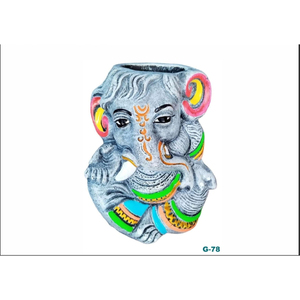 Jarrón Decorativo de Arcilla Hecho a Mano con Diseño Art Deco de Ganesha para Bodas, Cumpleaños y Diwali (Diseño Vertical) - Product Image 1