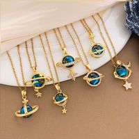 Collier en gros planète étoile lune espace univers planète pendentif bijoux de mode pendentif colliers