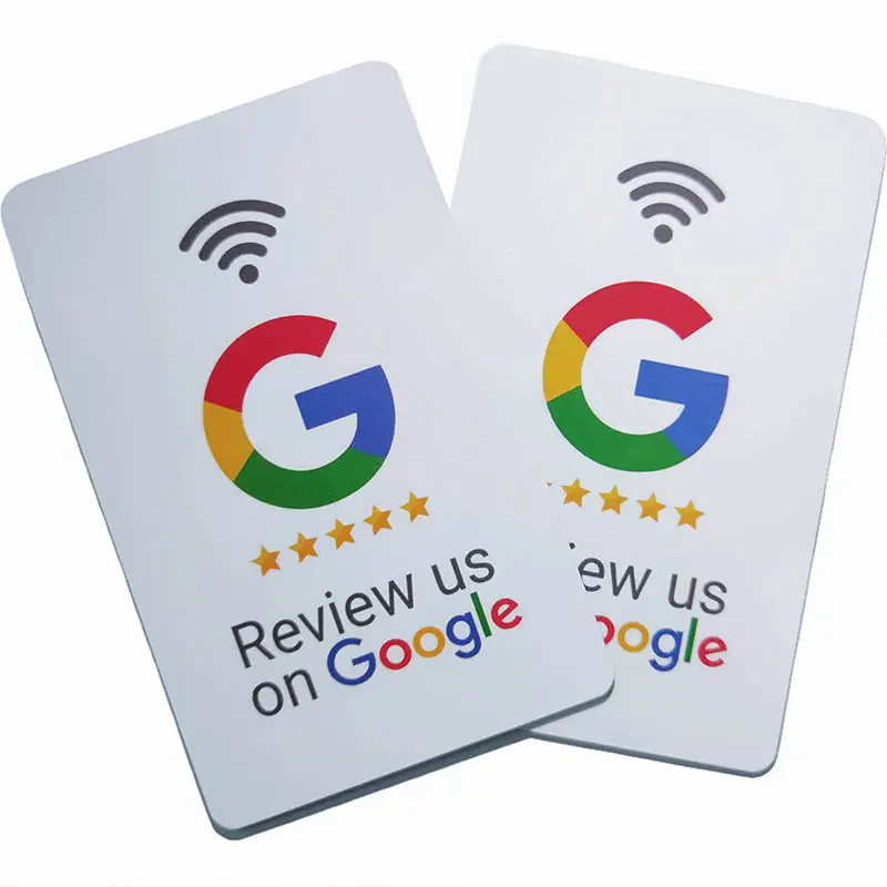 Nhà máy giá rẻ giá xem xét thẻ Google xem xét PVC NFC tap ntag xã hội RFID thẻ kinh doanh