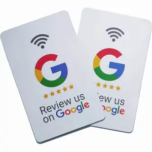 Cartes d'examen des prix bon marché d'usine Google Review PVC NFC Tap NTAG Social RFID Cartes de visite