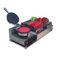 Mini Máquina para Hacer Tacos Mexicanos de Acero Inoxidable, 2000W, 110/220V, 1 Año de Garantía, Máquina para Hacer Helados Fritos y Rollos de Leche con Frutas