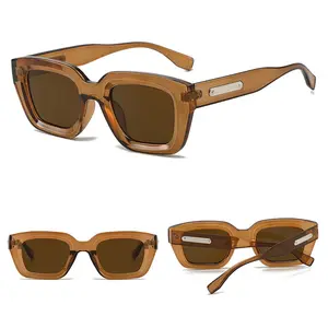 Gafas Retro Marco cuadrado Sombrillas Pequeñas gafas unisex Ins Rectángulo Uv400 Gafas de sol 2024