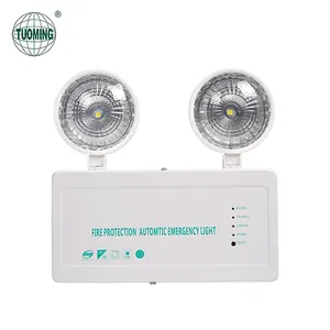 Hotel School 3w Battery Backup Rechargeable Fire Protection Automatic Double Heads Led Emergency Light