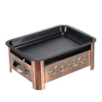 Gril à charbon rectangulaire commercial moderne en acier inoxydable, surface antiadhésive, four de rôtissage épaissi pour poisson et fruits de mer grillés