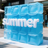 Cube de glace gonflable en PVC hermétique personnalisé en usine, accessoire photo géant pour événements publicitaires en extérieur OEM